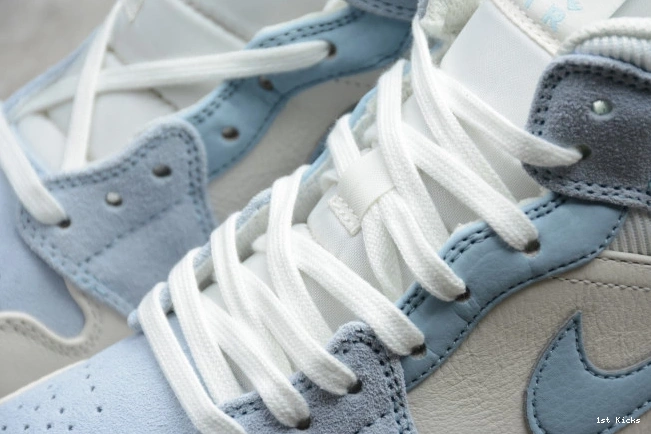 1st Kicks Shoes DA4666-100 Mid Textures 1 Jordan Mixed Air Blue 0729